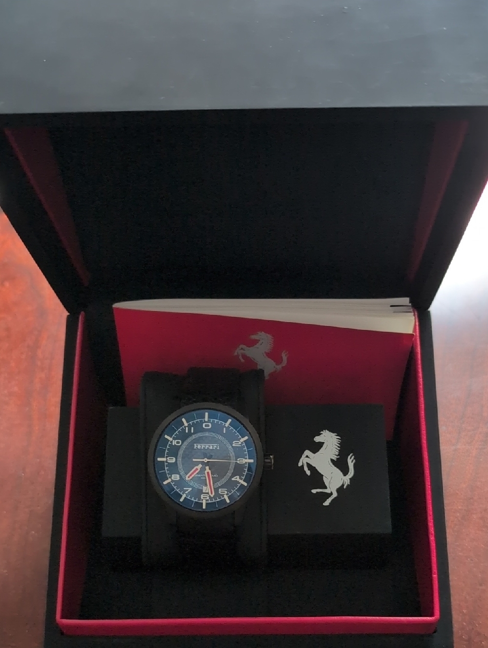 Ferrari Blue Dial Men's Racing Watch with Black Strap